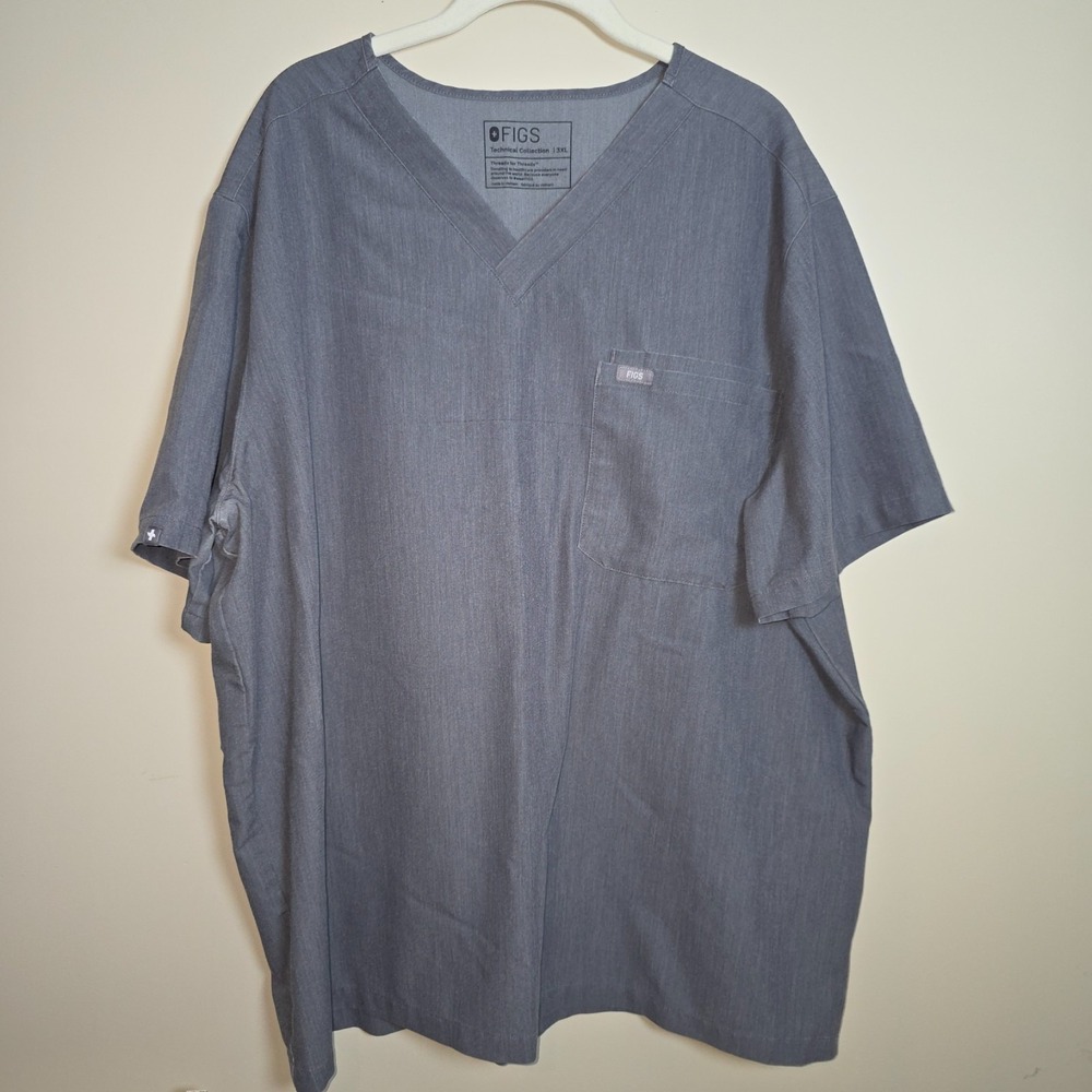 FIGS Technical Collection Scrub Set 3XL Graphite Tansen Joggers/ V-Neck Top Gray